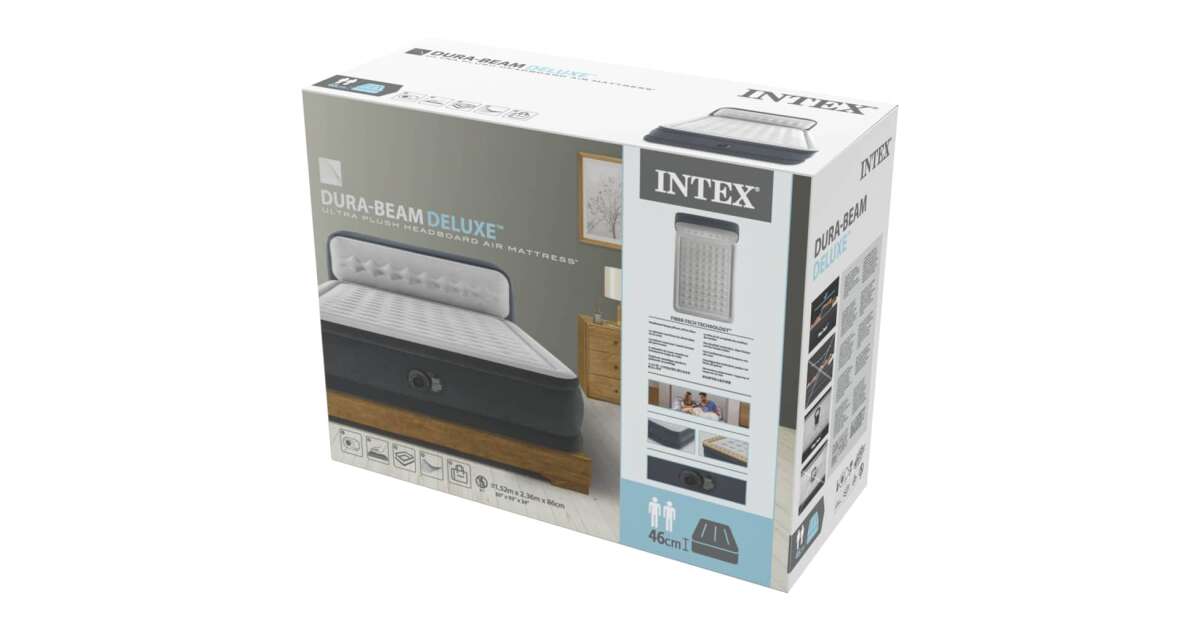 Intex Dura Beam Deluxe Ultra Plush Mattress Grey