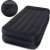 Intex Twin Pillow Rest Raised Air Mattress, black, front view with built-in electric pump