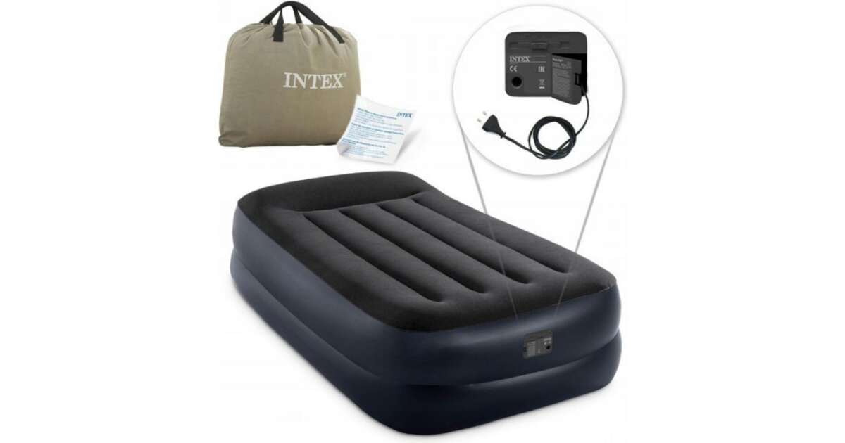 Cama hinchable individual Intex Deluxe Pillow Rest Raised 64132NP. Medidas:  99x191x42 cm