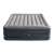 Intex Queen Deluxe Pillow Rest air mattress, front view, grey and black