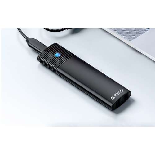 Orico PWM2-G2-BK-EP M.2 NVMe külső meghajtó tok, fekete, USB-C, 10Gbps