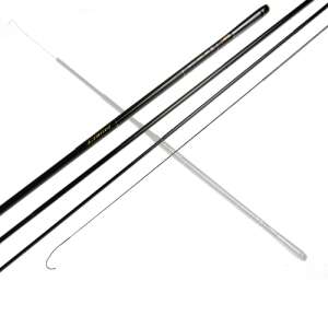 Prémium Carbon Spicc bot 540cm horgászbot, 10 tagból áll, 110g, 5,4m hosszú, fekete karbon szál, ezüst nyél, sárgaréz végdugó - Lékhorgász bot