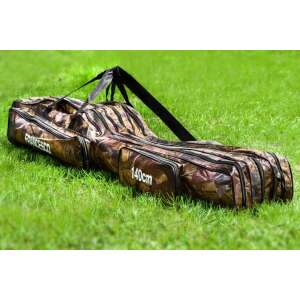 140cm camo fishing rod bag with 3 compartments and 2 pockets - Rod Holdall & Hard Case Rod Holder