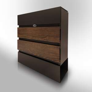Fence Design III. Postaláda Nero - Dió mailbox, modern design, wood effect, black color, outdoor mailbox - Trezor