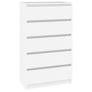 vidaXL white assembled wooden chest of drawers with 5 drawers - Living Room Furniture