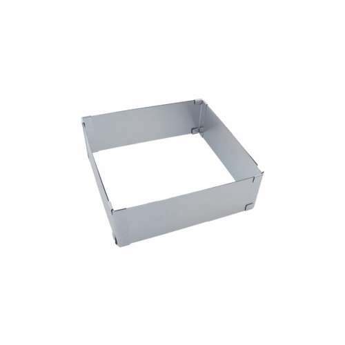 Állítható négyzet alakú tortaforma, 10-18cm, rozsdamentes acél