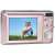 AgfaPhoto Compact DC5200 digital camera, pink, back view, LCD screen showing a photo