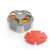 Tescoma MOVE 5-piece spice container for travel, open with lid and spices inside, grey and red
