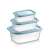 4FOOD freezer storage containers, 3 piece set, 0.5L, 1.0L, 2.0L