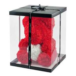 Piros rózsa maci ajándékdobozban, 40 cm, tökéletes Valentin-napra, anyák napjára, születésnapra, évfordulóra, esküvőre - Ajándék ötlet Valentin-napra