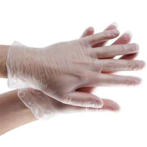 Gumené rukavice vinylové bez prášku m 100 ks/box transparentné