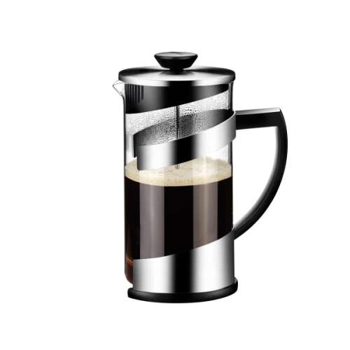 Tescoma TEO 0,6L French Press Kaffe- und Teemaschine, Edelstahl und Glas, schwarzer Griff