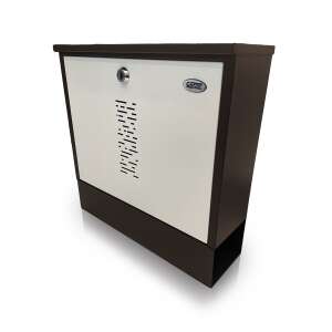 Bi-Color Minimal Nero mailbox, brown and white, with lock and advertising holder - Nonbrand Mailbox
