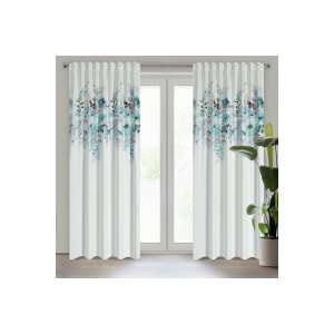 Eurofirany Sendi mintás dekor függöny Fehér/kék 140x270 cm - Függöny