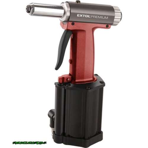 EXTOL pneumatikus popszegecshúzó; ALU, réz, acél, INOX szegecsekhez, 2,4-3,2-4,0-4,8mm, 1/4" csatlakozó, üzemi nyomás: 4-5 Bar 8865070