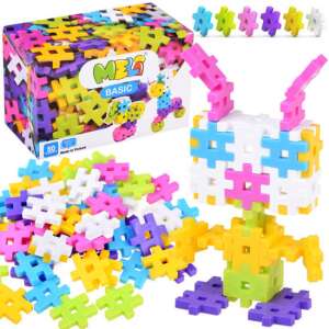 Set de blocuri de construcție colorate Meli Basic 50 de piese, roz, pentru copii, joacă creativă, jucării educative - Jocuri de constructie - Lego