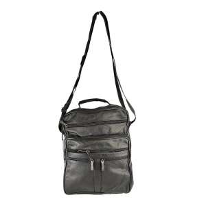 Férfi Bőr Válltáska - Nagy - Fekete