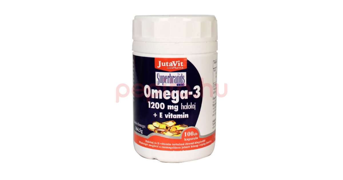 JUTAVIT OMEGA 3 HALOLAJ 1200MG KAPSZULA EVITAMINNAL 100DB Pepita.hu