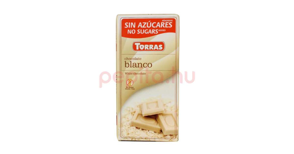 TORRAS NO ADDED SUGAR WHITE CHOCOLATE 75G | Pepita.com