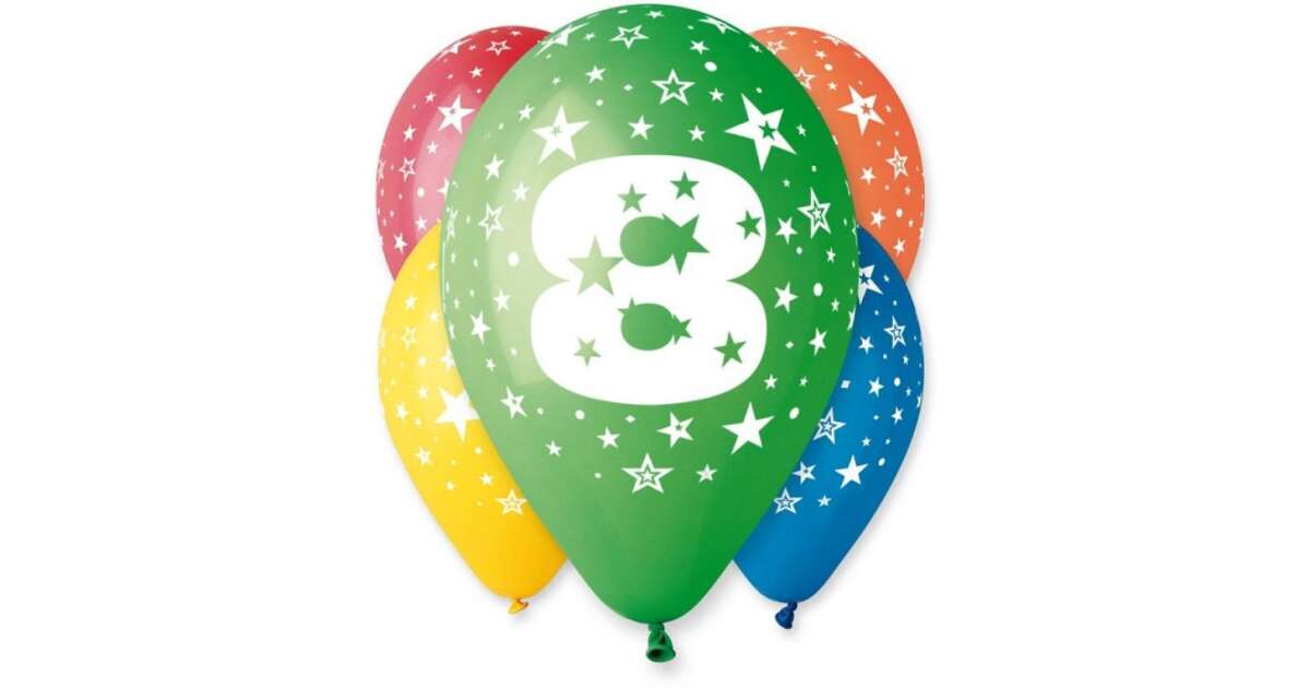 Baloane colorate cu numere, set de 5 - 8. | Pepita.com