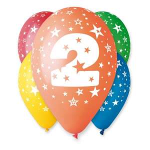 Bunte Luftballons zum 2. Geburtstag, 5er-Pack, 30 cm - Luftballons