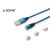 Savio CL-154 blaues USB-Kabel mit mehreren Anschlüssen zum Aufladen