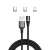 Kabel magnetyczny USB Savio CL-152 3 w 1, USB-C, Micro-USB, Lightning, 1 m, czarny
