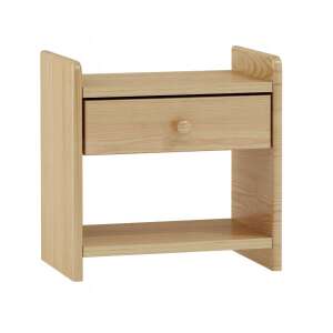Fenyő éjjeliszekrény fiókkal és polccal, 42x27x42 cm - Ramiz