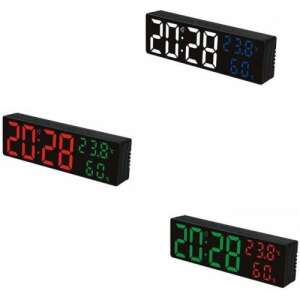 Cyfrowy zegar budzik z wyświetlaczem temperatury i wilgotności, w różnych kolorach - Projektowanie wnętrz