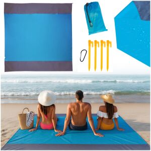 XXL Összehajtható, Vízálló Strandszőnyeg, Piknik Takaró Karabineres Hordtáskával - 210 x 200 cm 136776214 - Strandcikk