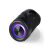 Angled view of Nedis SPBB315BK portable Bluetooth speaker with purple RGB lights