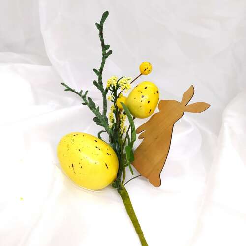 Pick, betűzhető - Húsvéti tojások fa nyuszival, 20cm - Sárga 404687_3