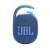 JBL Clip 4 ECO portable Bluetooth speaker, blue, angled view