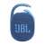 JBL Clip 4 ECO portable Bluetooth speaker, blue, angled view