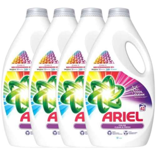 Ariel Color Clean & Fresh folyékony mosószer, 4 x 2,15L, 172 mosás