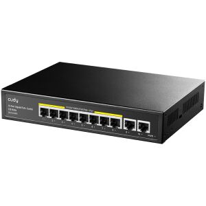 Vedere unghiulară a switch-ului Cudy GS1010PE 10-Port Gigabit PoE+ - Cudy