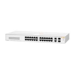 Hewlett 1430 26G 2SFP (unmanaged) L2 Gigabit Ethernet (10/100/1000) 1U sieťový prepínač, predný pohľad - Prepínače