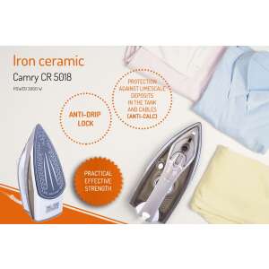 Camry CR 5018 Kerámia Talpú Gőzölős Vasaló - 3000W