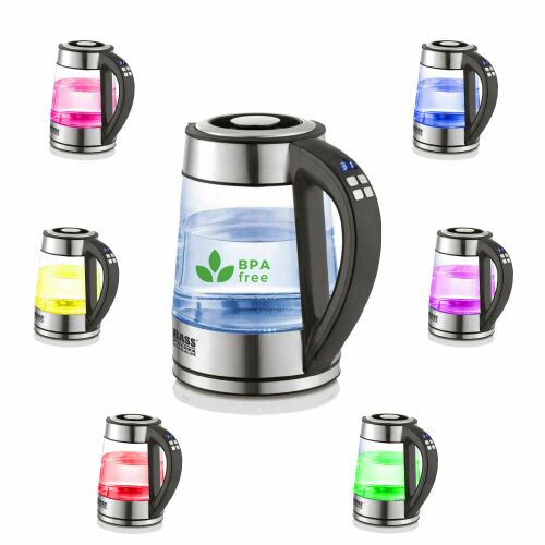 Elektromos LED-es vízforraló hőmérséklet szabályzóval, 1,7 liter, 1850 W