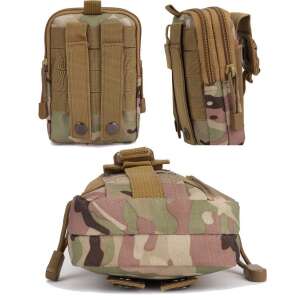 Camouflage tactical belt bag with multiple compartments, perfect for carrying your phone, keys, and other essentials - Belt bag