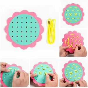 Mini Lacing Toy Collage - Skill Development Toy in Use - Nonbrand Creative Toy