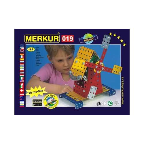 Fém építőjáték - Szélmalmok - 182 darabos - Merkur019 -  M1594