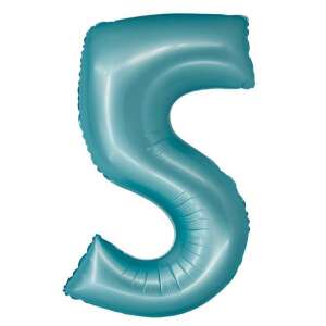 Hellblauer Folienballon Nummer 5, 76cm - Amscan