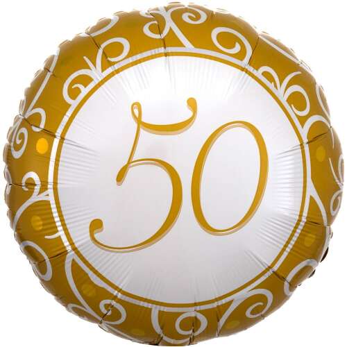 50. Anniversary, Házassági évforduló fólia lufi 43cm