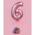 Pink Number 6 Foil Balloon with Balloon Weight Decoration