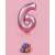 Light Pink Matt 6 Foil Balloon, 30 inches, with stand and smaller balloons