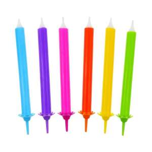 Regenbogen Regenbogen-Kuchenkerze, Set mit 12 Kerzen 50301153 - Amscan