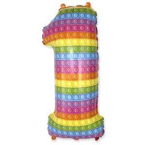 Pop It Lufi 1-es Szám Fólia Lufi, 69cm, Szivárvány Színek - Pop It