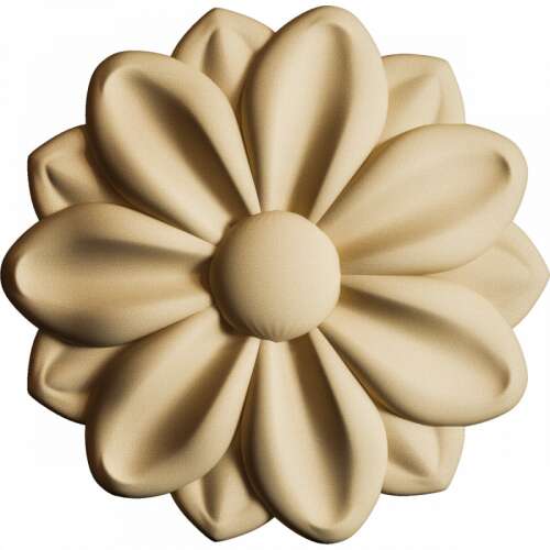 Hőre lágyuló fa díszítőelem - kör 4cm, virág minta