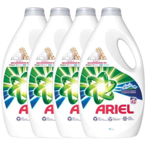 Ariel Mountain Spring Clean & Fresh folyékony Mosószer 4x2,15L - 172 mosás